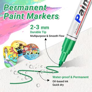 Hot Sale 12 Colours Oil Based Waterproof Durable Permanent <b>Paint</b> Marker Pen Graffiti Markers Tire Pen - Product Image 2