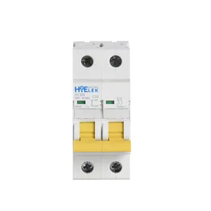 IEC 60898-1 Certificate B Curve 2 Pole AC MCB 50A 400V Miniature Circuit Breaker
