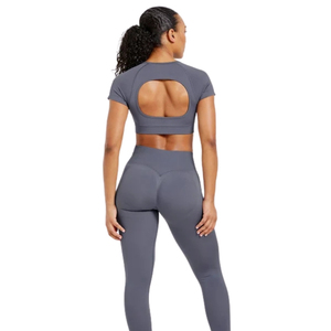 Women Seamless Crop <b>Tank</b> <b>Top</b> raglan Short Sleeve Yoga <b>Top</b> Breathable Quick Dry Fitness Gym Activewear - Product Image 4