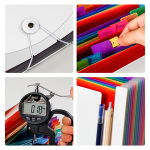 Túi Đựng Hồ Sơ Mở Rộng Cầu Vồng Bằng Nhựa 24 Túi Có Nắp Bọc Dây Cao Su Túi Đựng Hồ Sơ Có Thể Mở Rộng Túi Accordion Tự Đứng - Product Image 3