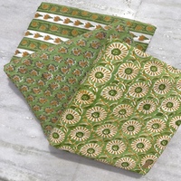 Tela de Algodón Estampada en Bloque, Ecológica, Ligera, para Coser, Tapicería, Cortinas, Confección de Vestidos, Hecha a Mano en India, con Diseño Floral
