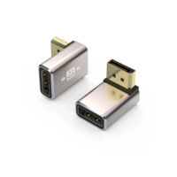 Gold Plated Vertical Bend Adapter DP1.4 8K60Hz Monitor Computer Graphics Card DP Interface Extension Aluminum Alloy Shell