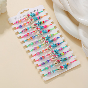 Fashion Jewelry Colorful <b>Beaded</b> <b>Bracelet</b> Set Acrylic Cartoon Seashell Starfish Unisex Wrap <b>Bracelets</b> Spring 2026 - Product Image 3