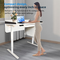 Bureau Ergonomique Intelligent, Flexible et Polyvalent pour Divers Environnements, Bureau Électrique à Hauteur Réglable avec Tiroirs