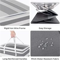 Panier à linge pliable en tissu de coton moderne grande capacité, organiseur de rangement pour vêtements