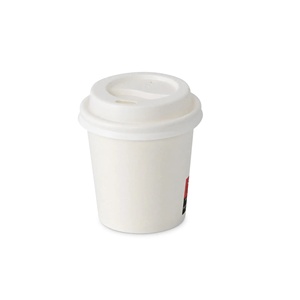 Gobelets à expresso en papier biodégradables, ronds, blancs, à paroi simple, bio-revêtement, 100 ml (4 oz), Ø 62 mm, recyclables, pour boissons. - Product Image 4