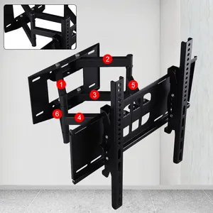 Double Arm Tilt Swivel Full Motion TV Wall Mount Bracket Full Motion TV Bracket Fits For 26"30"32"35"37"39"42"45"50"55"60"