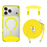 Étui de téléphone magnétique en TPU pour iPhone 18promax, anti-jaunissement, détachable, avec cordon de téléphone long et diagonal, accessoires pour téléphone