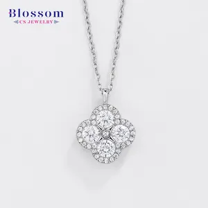 Blossom CS Jewelry Factory Supply Fine 925 Silver Earrings Necklace 2 Pieces Zircon Jewelry Set Simple Jewelry For Women