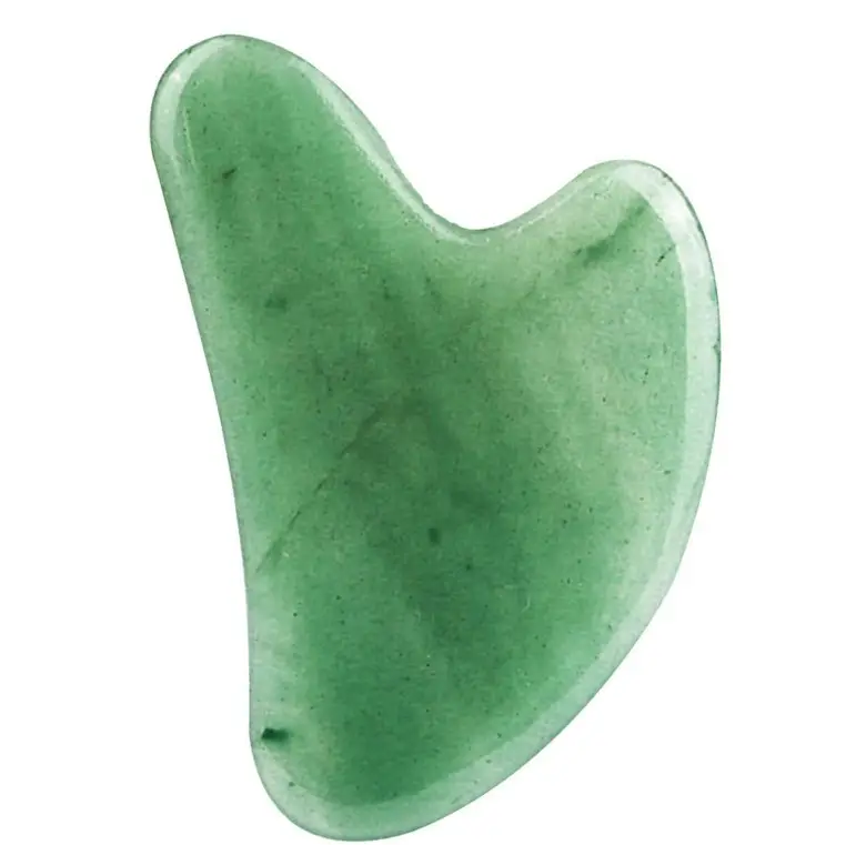 Piedra Natural de cuarzo verde, Piedra en forma de corazón, Jade grande, tablero de Guasha, herramienta Facial