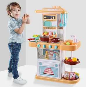 Factory Wholesale Price 63cm Children Play House Toys Family Kids Kitchen Toys Cooking Simulation Table Kitchen Set Toys