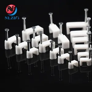NLZD Plastik PE Kabel Clamp Kawat Listrik Dinding Pemegang Kuku Bulat/Lingkaran Kabel Klip