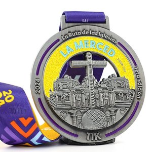 11KM Hiking Running Event Finish Commemorative Zinc Alloy Metal Medal Religious Culture Elements Personalized 3D Award Medal