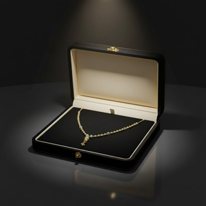 Exquisito Collar Tradicional Dokiyu de Oro de 22K para Mujer con Cuentas Texturizadas de Dos Tonos y Cadena Ornamentada de Alto Brillo - Product Image 3