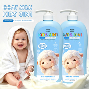 Shampooing, Gel Douche et Après-Shampooing 3-en-1 au <span class=keywords><strong>Lait</strong></span> de Chèvre en Gros – Formule Sans Larmes, pH Acide Faible, Nourrissant, Doux, Hydratant – OEM ODM - Product Image 1