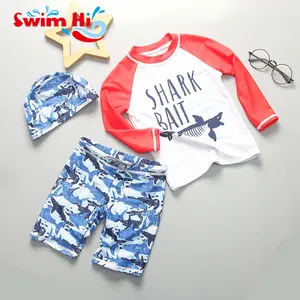 Bebek ve yürümeye başlayan çocuk Boys Swim Set uzun kollu döküntü bekçi ve erkek yüzmek mayo Toddler mayo ve bebek mayo