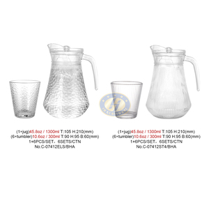 1200ml 1.2 litro e 200Ml tazze di vetro elegante intrattenimento Design brocca di vetro acqua <span class=keywords><strong>Set</strong></span> - Product Image 5