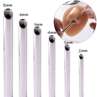 4-10mm Edelstahl Hohlpiercingrohr Wiederverwendbares Autoklavierbares Piercingrohr-Werkzeug für Körperpiercing-Training & Salongebrauch