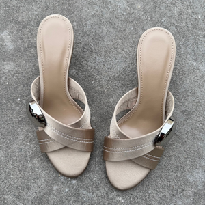 Sandali <span class=keywords><strong>Sexy</strong></span> con Punta Aperta per Donne ed Eleganti Scarpe Femminili alla Moda con Cinturini Incrociati Retrò e Nuovo Tacco a <span class=keywords><strong>Spillo</strong></span> - Product Image 3