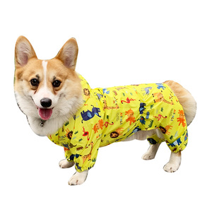 Impermeable para Mascotas con Estampado de Dibujos Animados, Cobertura Total, Amarillo, Ropa para Perros para las Cuatro Estaciones - Product Image 5