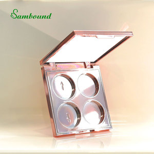 Paleta de sombras de ojos de 4 colores personalizada de nuevo diseño con tonos mate y brillante para kits de maquillaje de marca cosmética OEM - Product Image 1