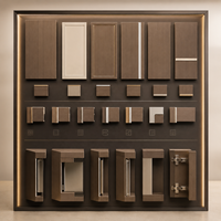 Maßgefertigter Moderner Eingebauter Eingangsbereich-Aufbewahrungsschrank Griffloser Wandmontierter Schrank mit Holzfurnier-Paneelen und LED-Regalen