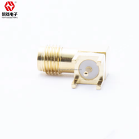 Conectores Coaxiales de Latón RF con Montaje en PCB de 48 Horas, Terminal de Antena Jack SMA Hembra de 50 ohmios Chapado en Oro de Ángulo Recto de 90 Grados