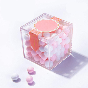 Transparent Party Wedding Gift Box Packaging Cube Favor Acrylic Candy Box With Lid