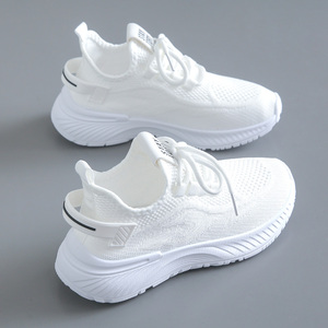 LYKU Zapatos Deportivos Blancos Tejidos para Mujer, Transpirables, con Plataforma y Suela Elástica, Hechos en China, para Primavera y Otoño - Product Image 4