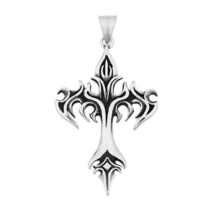 Collar con Colgante de Cruz Tribal Gótica Religiosa de Jesucristo en Acero Inoxidable Vintage, Joyería Cristiana Personalizada para Hombre - Product Image 5