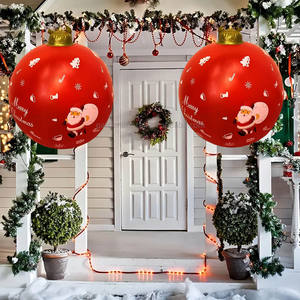 PVC <b>Inflatable</b> Modern <b>Christmas</b> Ball 23.6-inch Snowman Santa Pattern Eco-friendly for Yard Garden Holiday Decor-Winter New Year - Product Image 5