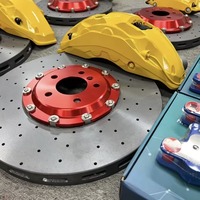 Kit de freinage racing pour étriers Akebono 10N 10 pistons, disques de frein céramique légers en fibre de carbone 355-440 mm, plaquettes de frein céramique