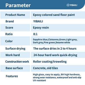 Peinture et matériaux de revêtement pour sols autolissants en sable coloré époxy, effet marbre brillant, pour usage industriel et domestique, intérieur et extérieur - Product Image 5