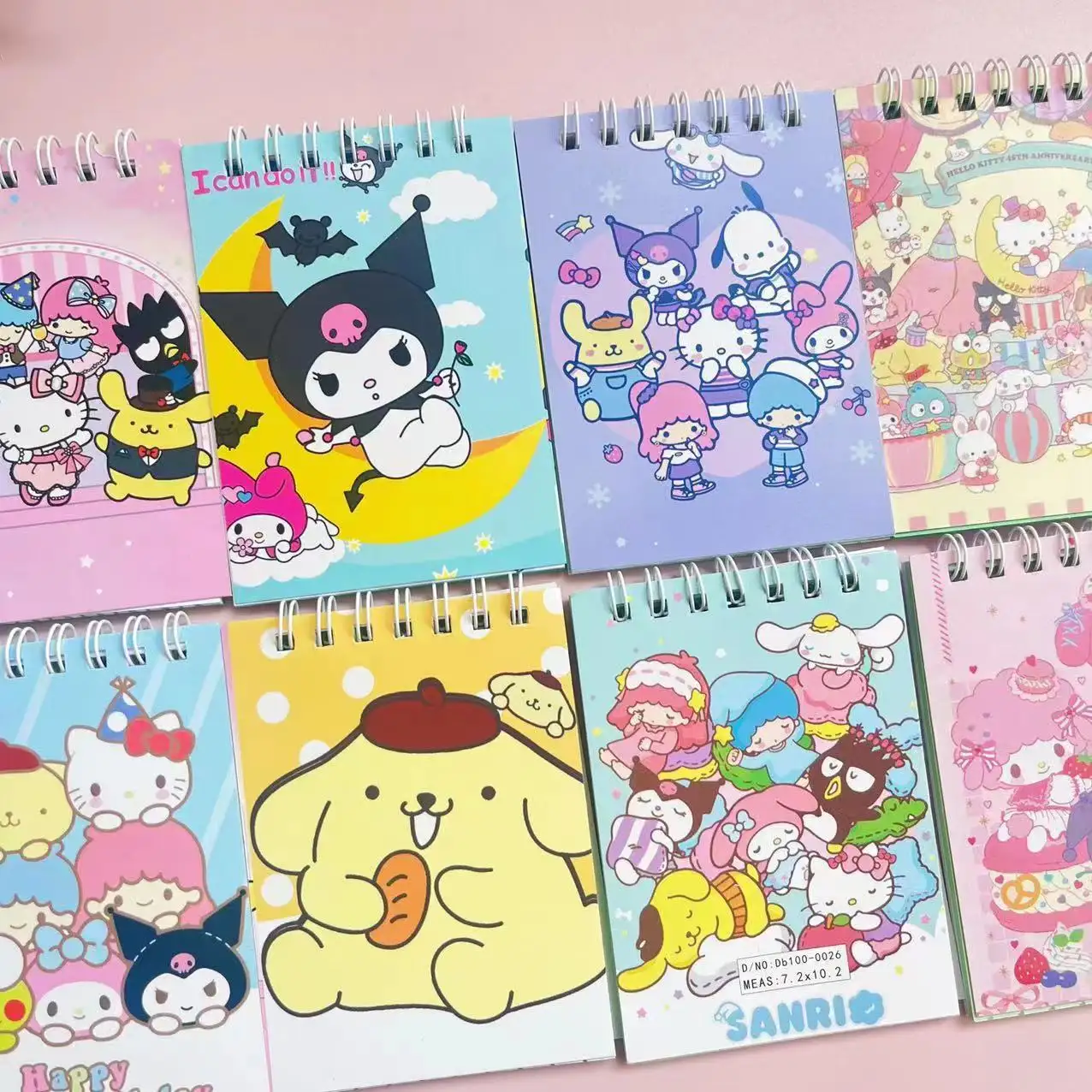 دفتر صغير لطيفة من Kawaii بسعر الجملة مُزين بملاحظات عائلية ملفوفة على شكل حيوانات أليفة لطيفة على شكل Kitty/Kuromi/Sanni ويمكن تقديمها كهدية صغيرة للطلاب