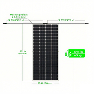 แผงโซลาร์เซลล์แบบพกพา 200W ชนิดโมโนคริสตัลไลน์ ยืดหยุ่นได้ ประสิทธิภาพ 23.5% 12V/24V น้ำหนักเบา งอได้ กันน้ำ ติดตั้งได้ - Product Image 6