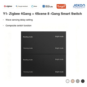 Interrupteur mural intelligent Y1 Tuya Zigbee 8 voies AC110V 250V, standard 86, quatre couleurs, contrôle vocal <span class=keywords><strong>Alexa</strong></span> Google Smart Life - Product Image 5