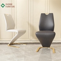 Ensemble de table à manger luxueuse en Z, dossier haut, style nordique, 6 chaises