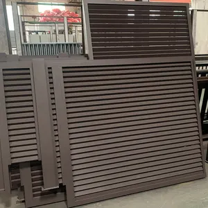 Factory Price Black Aluminium Fence And Trellis Gate Slats Louver Horizontal Metal Fence Panel