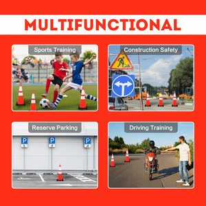 Conos de Tráfico de 28 Pulgadas, Paquete de 6, Conos de Seguridad Resistentes de Color Naranja con Cuellos Reflectantes para Estacionamiento - Product Image 4