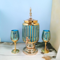 Ensemble de pichets en verre réutilisables de grande capacité, design européen fait à la main, couleur personnalisable, boîte cadeau pour les fêtes, jus, boissons