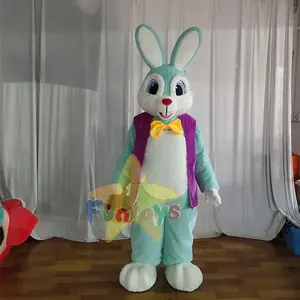 Funtoys热卖柔软毛绒面料搞笑兔子服装吉祥物儿童派对娱乐活动表演