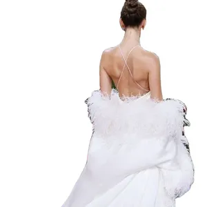 Bulu Burung Unta Mewah 10 Lapis Boa untuk Gaun Bulu Seksi Tas Pakaian Wanita