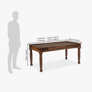Modern <b>Solid</b> <b>Wood</b> Brass Dining <b>Table</b> Stylish Furniture with Brass Detailing for Home Dining Room Kitchen Restaurant Cafe - Product Image 5
