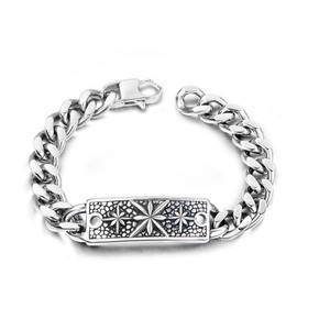 Bracelet en argent tibétain pour hommes, Style européen, motif étoile, Design géométrique, bijoux à maillons de chaîne à la mode, CE552 - Product Image 1