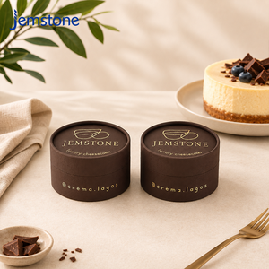 Boîte d'emballage en tube de papier kraft de luxe avec logo personnalisé pour gâteau basque, tube en carton de qualité alimentaire, conteneur cylindrique pour cheesecake - Product Image 1