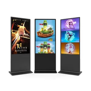 Sıcak satış 43 50 49 55 inç zemin dikey Totem Tv dokunmatik interaktif dijital tabela reklam Lcd Led ekran