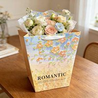 Sac à fleurs en papier kraft biodégradable personnalisé avec poignée longue pour l'emballage artisanal de bougies