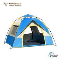 Carpa Domo para las 4 Estaciones, Refugio Familiar para Acampar con Parrilla para Asar, Cama Inflable, Saco de Dormir, Tapete de Picnic, Kit de Viaje para Exteriores