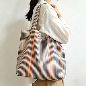 Bolsas de Compras de Lona Reutilizables Ecológicas con Diseño de Letras, Bolsillo Interior y Color Personalizado - Product Image 1