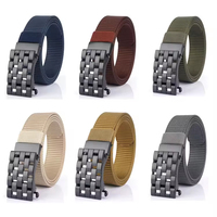 Ceinture tactique en nylon épaississante réglable de 3.4cm pour hommes, style décontracté, grille colorée, boucle en alliage automatique, ceintures en toile durable